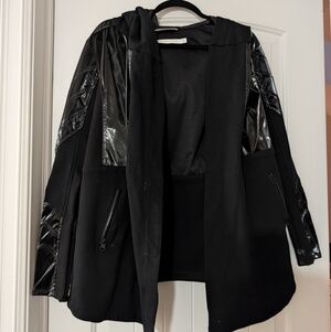 Blanc Noir Black Jacket with Glossy Details